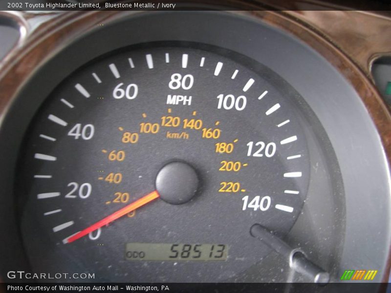 Bluestone Metallic / Ivory 2002 Toyota Highlander Limited