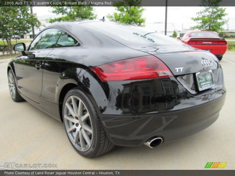 Brilliant Black / Magma Red 2008 Audi TT 3.2 quattro Coupe