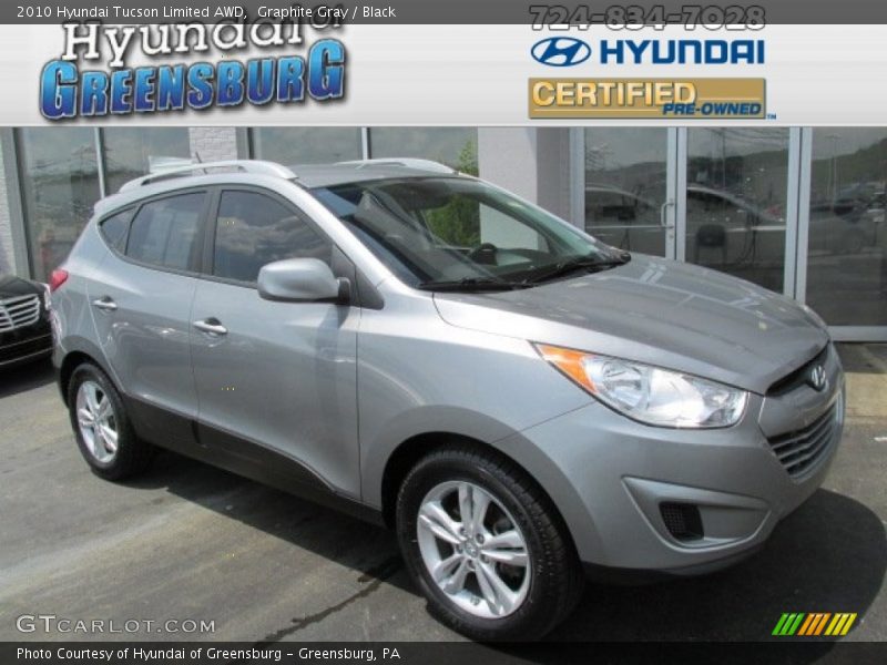 Graphite Gray / Black 2010 Hyundai Tucson Limited AWD