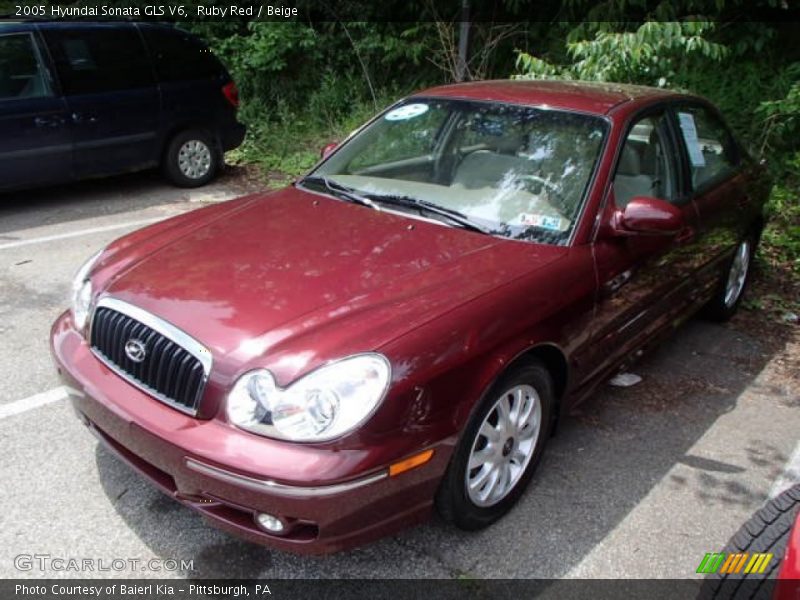 Ruby Red / Beige 2005 Hyundai Sonata GLS V6