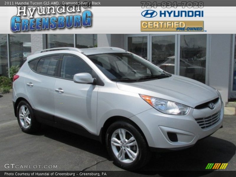 Diamond Silver / Black 2011 Hyundai Tucson GLS AWD