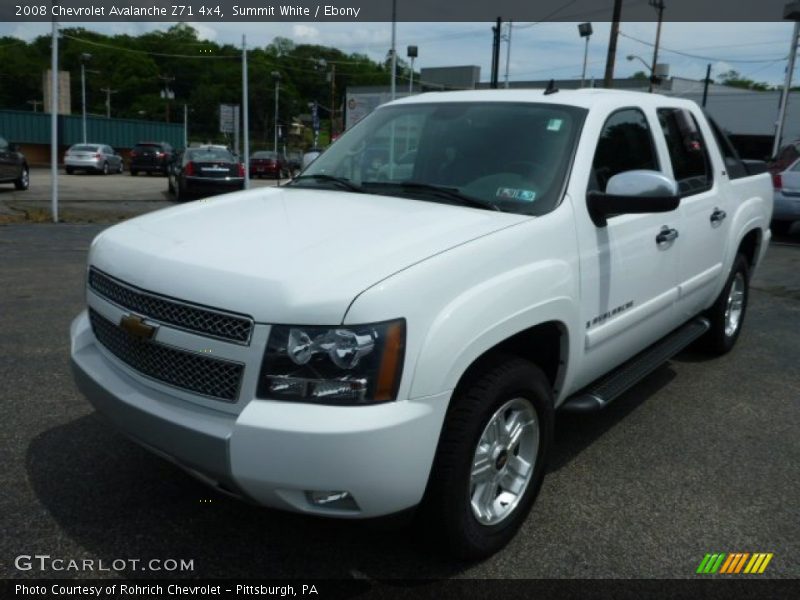 Summit White / Ebony 2008 Chevrolet Avalanche Z71 4x4