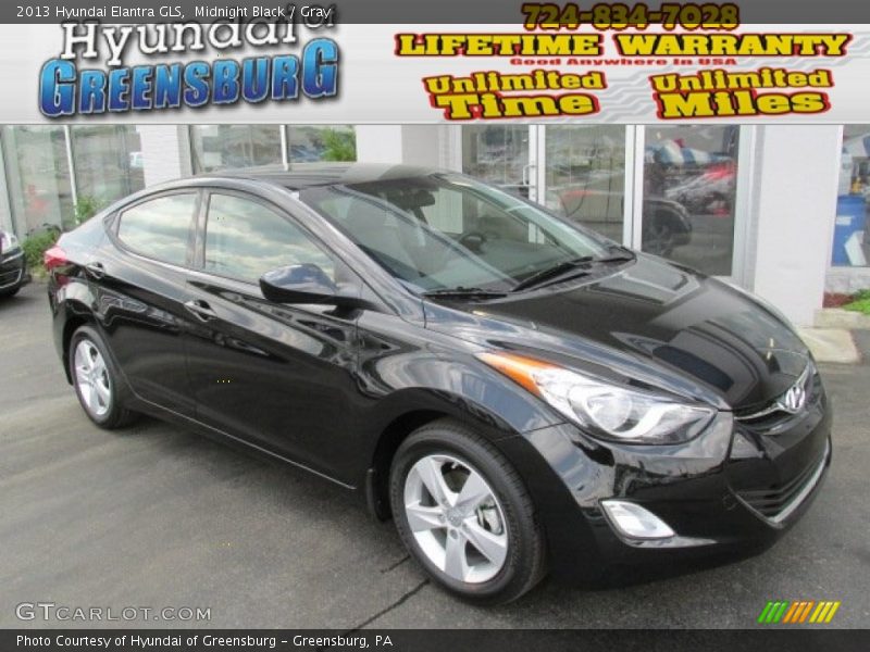Midnight Black / Gray 2013 Hyundai Elantra GLS