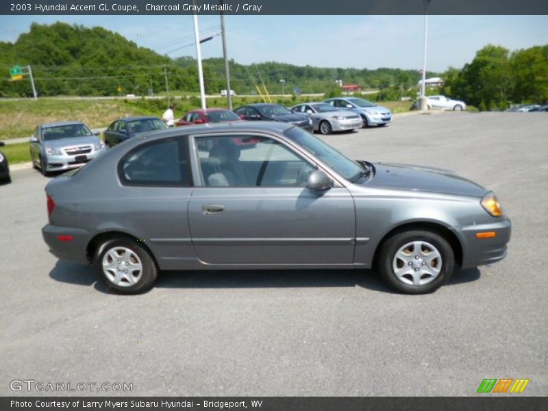 Charcoal Gray Metallic / Gray 2003 Hyundai Accent GL Coupe