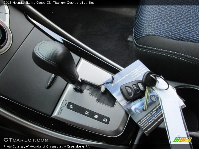 Titanium Gray Metallic / Blue 2013 Hyundai Elantra Coupe GS