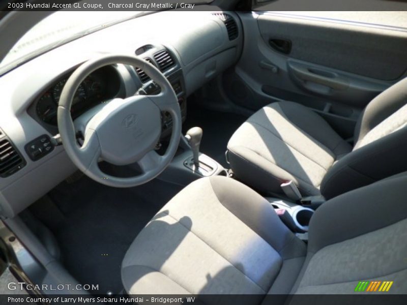 Charcoal Gray Metallic / Gray 2003 Hyundai Accent GL Coupe