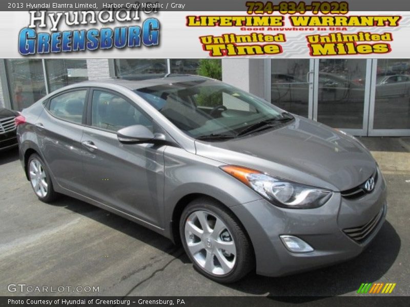 Harbor Gray Metallic / Gray 2013 Hyundai Elantra Limited