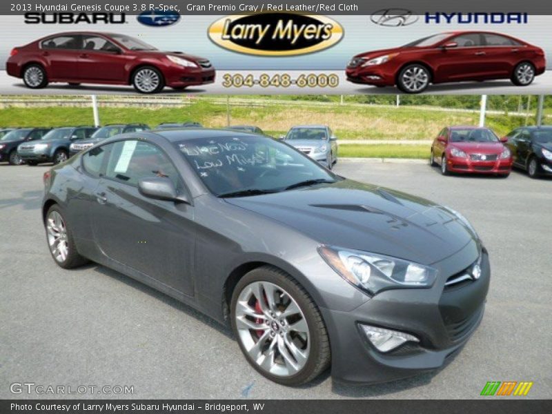 Gran Premio Gray / Red Leather/Red Cloth 2013 Hyundai Genesis Coupe 3.8 R-Spec