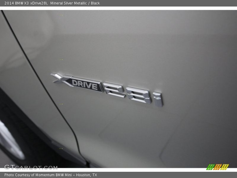Mineral Silver Metallic / Black 2014 BMW X3 xDrive28i