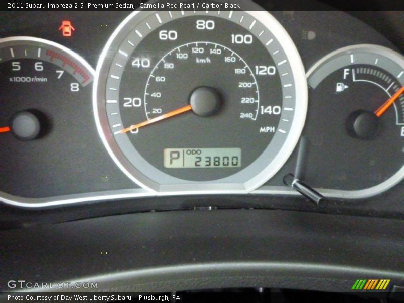 Camellia Red Pearl / Carbon Black 2011 Subaru Impreza 2.5i Premium Sedan