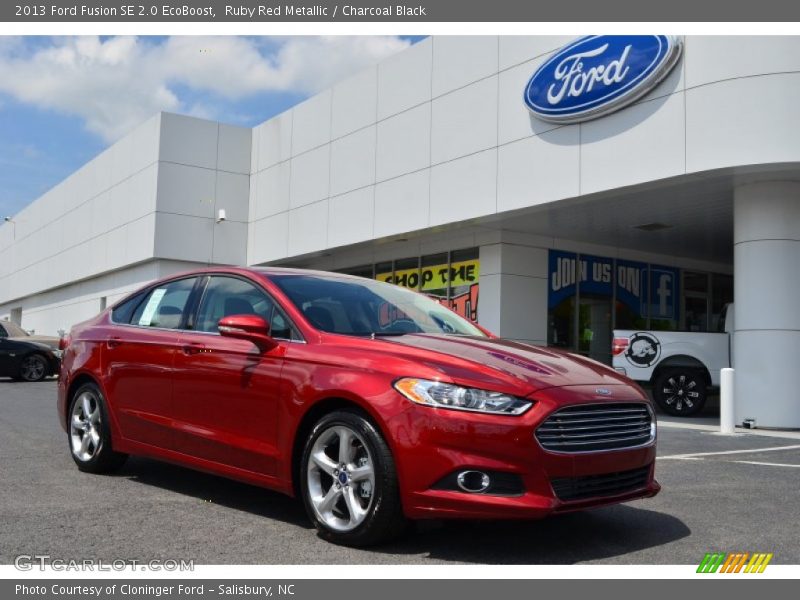 Ruby Red Metallic / Charcoal Black 2013 Ford Fusion SE 2.0 EcoBoost