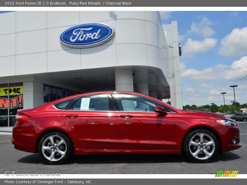 Ruby Red Metallic / Charcoal Black 2013 Ford Fusion SE 2.0 EcoBoost