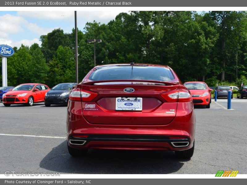 Ruby Red Metallic / Charcoal Black 2013 Ford Fusion SE 2.0 EcoBoost