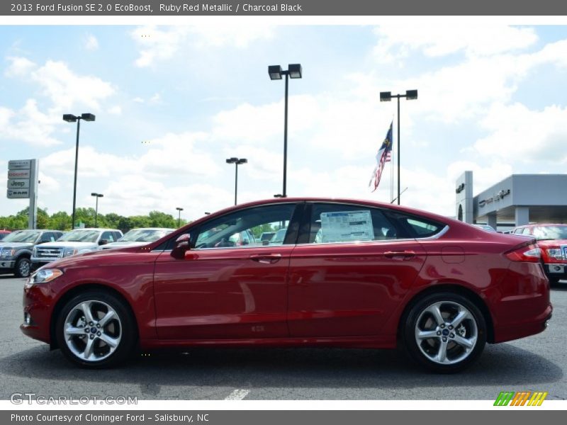 Ruby Red Metallic / Charcoal Black 2013 Ford Fusion SE 2.0 EcoBoost