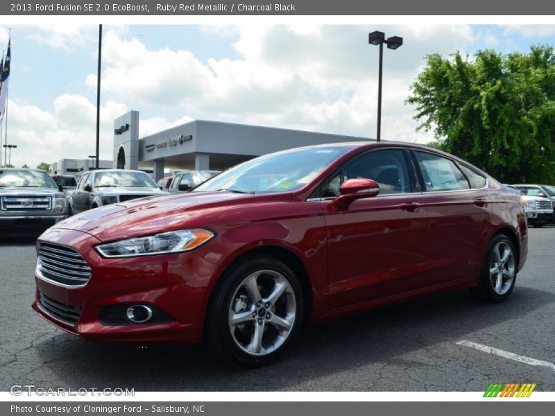 Ruby Red Metallic / Charcoal Black 2013 Ford Fusion SE 2.0 EcoBoost
