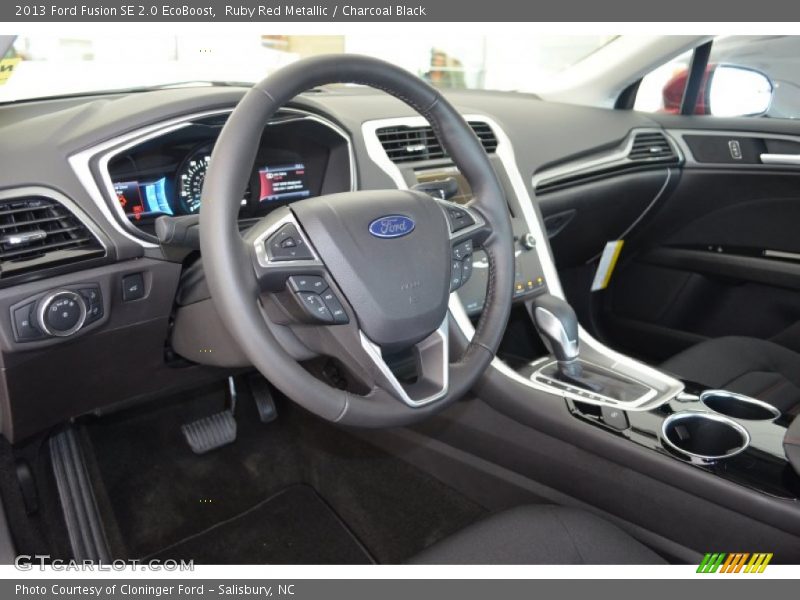 Ruby Red Metallic / Charcoal Black 2013 Ford Fusion SE 2.0 EcoBoost