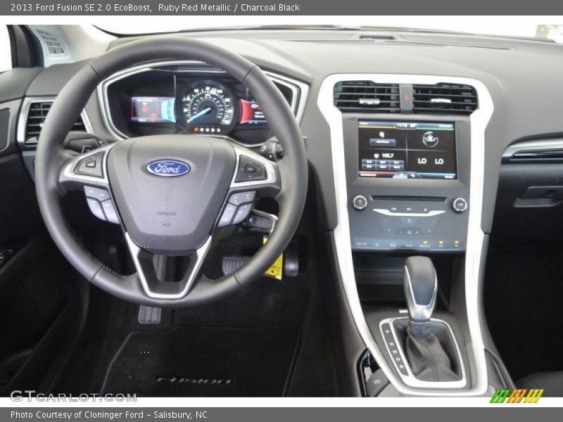 Ruby Red Metallic / Charcoal Black 2013 Ford Fusion SE 2.0 EcoBoost