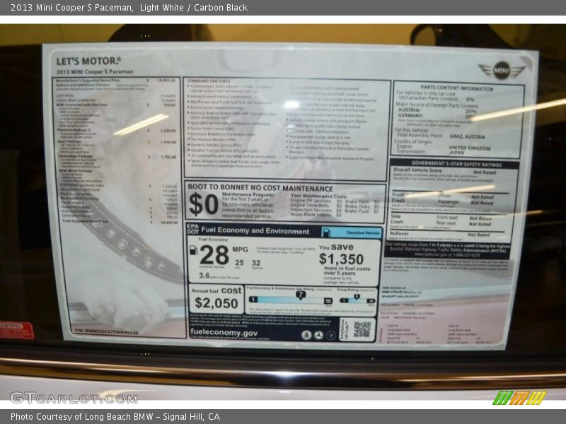 Light White / Carbon Black 2013 Mini Cooper S Paceman