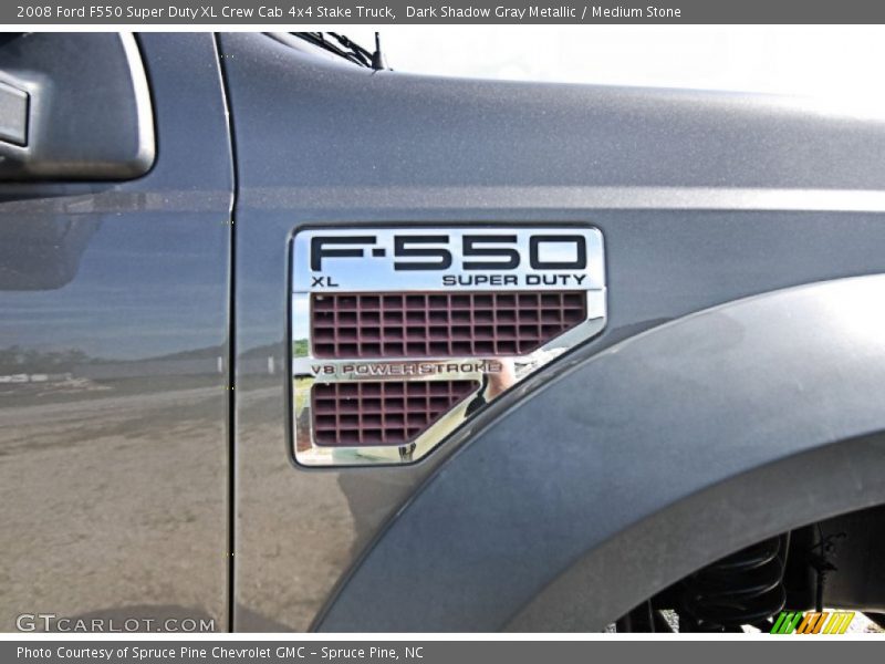 Dark Shadow Gray Metallic / Medium Stone 2008 Ford F550 Super Duty XL Crew Cab 4x4 Stake Truck