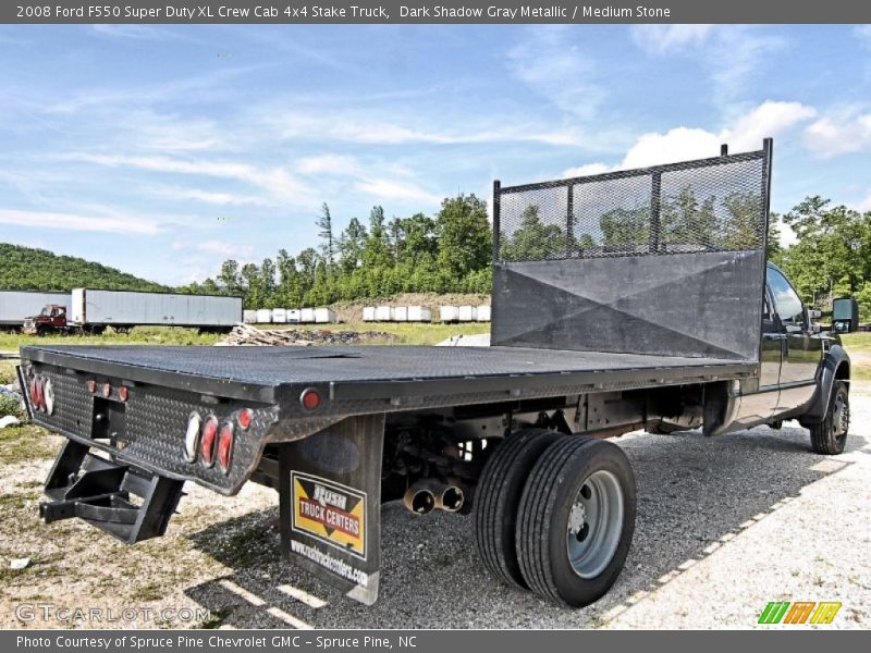 Dark Shadow Gray Metallic / Medium Stone 2008 Ford F550 Super Duty XL Crew Cab 4x4 Stake Truck