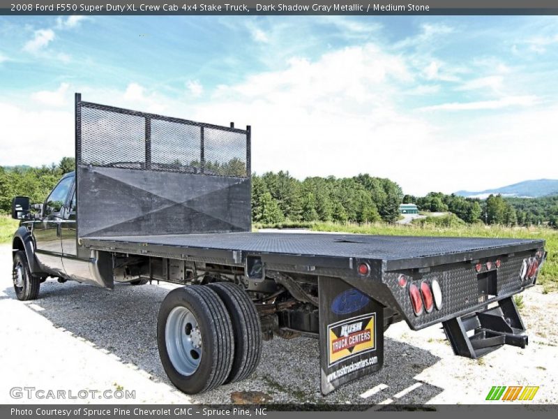 Dark Shadow Gray Metallic / Medium Stone 2008 Ford F550 Super Duty XL Crew Cab 4x4 Stake Truck