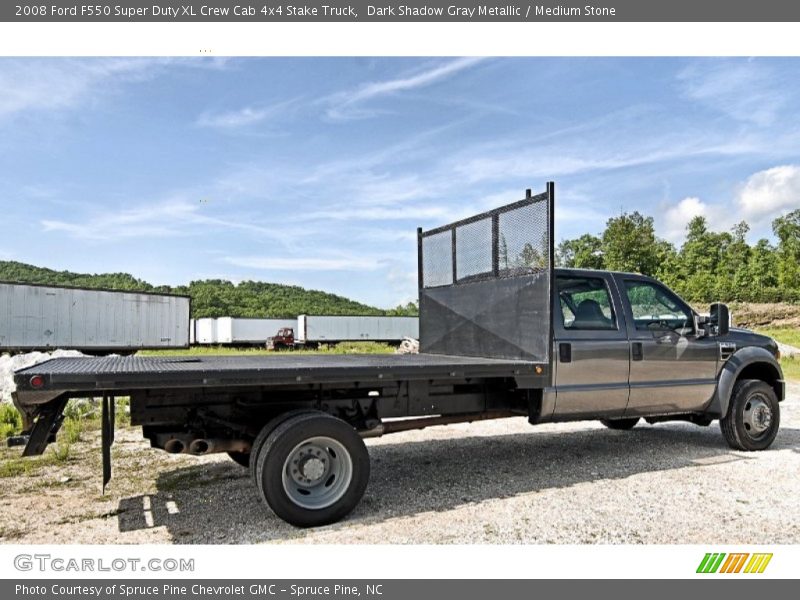 Dark Shadow Gray Metallic / Medium Stone 2008 Ford F550 Super Duty XL Crew Cab 4x4 Stake Truck