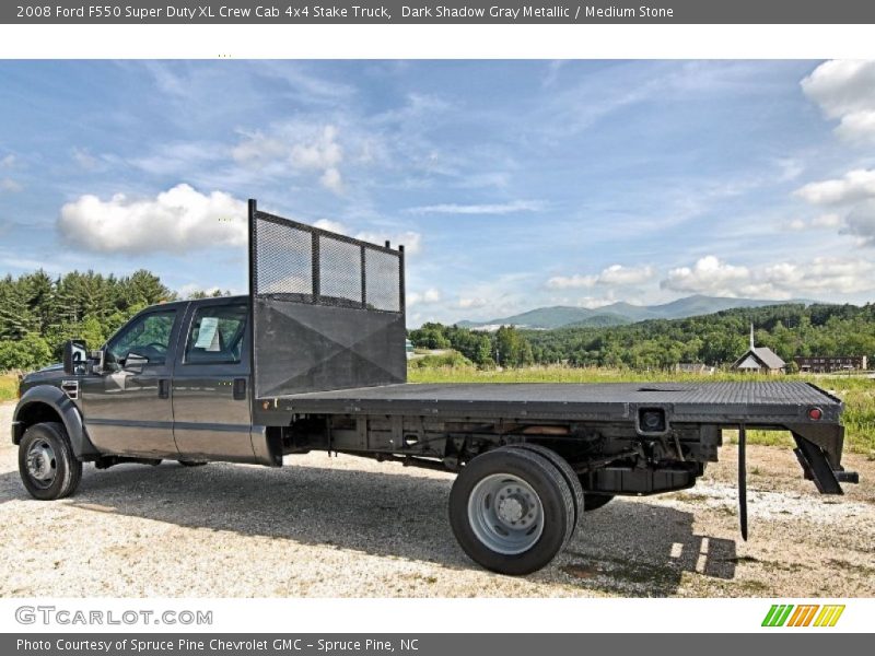 Dark Shadow Gray Metallic / Medium Stone 2008 Ford F550 Super Duty XL Crew Cab 4x4 Stake Truck