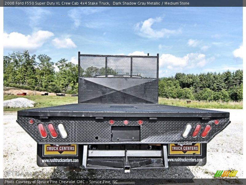 Dark Shadow Gray Metallic / Medium Stone 2008 Ford F550 Super Duty XL Crew Cab 4x4 Stake Truck