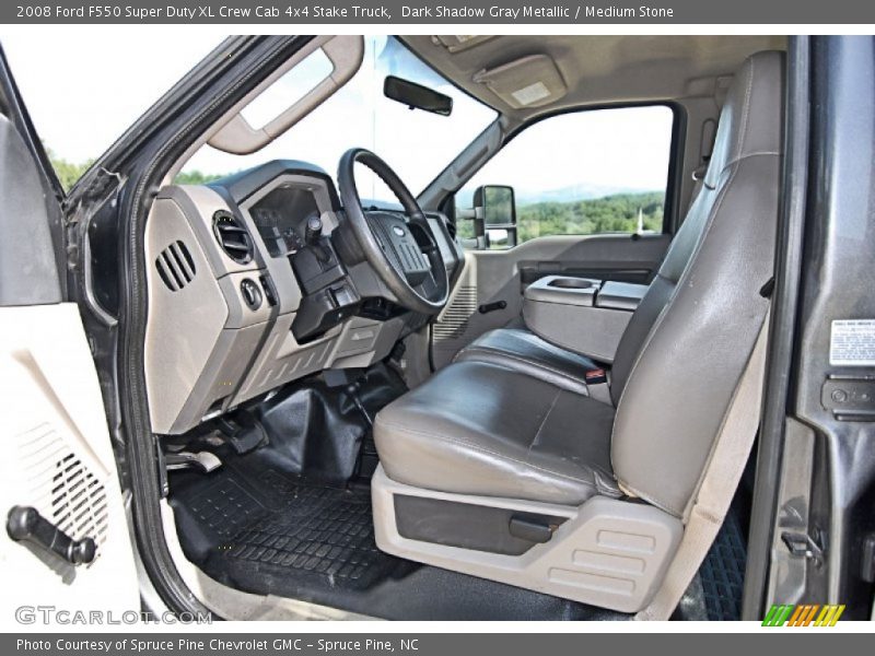 Dark Shadow Gray Metallic / Medium Stone 2008 Ford F550 Super Duty XL Crew Cab 4x4 Stake Truck