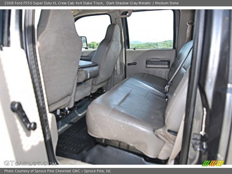 Dark Shadow Gray Metallic / Medium Stone 2008 Ford F550 Super Duty XL Crew Cab 4x4 Stake Truck