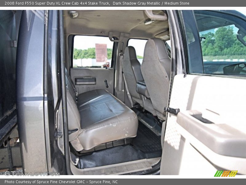 Dark Shadow Gray Metallic / Medium Stone 2008 Ford F550 Super Duty XL Crew Cab 4x4 Stake Truck