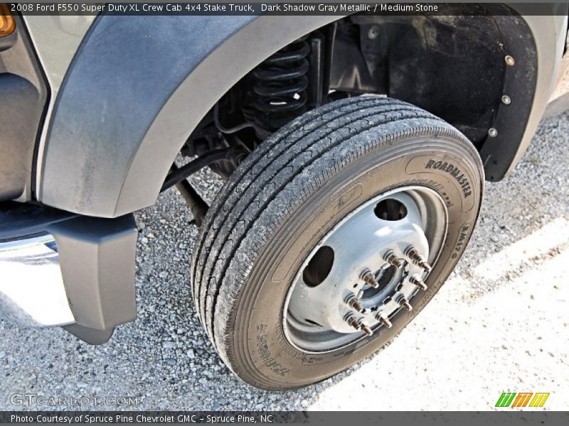 Dark Shadow Gray Metallic / Medium Stone 2008 Ford F550 Super Duty XL Crew Cab 4x4 Stake Truck