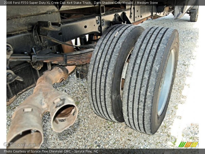 Dark Shadow Gray Metallic / Medium Stone 2008 Ford F550 Super Duty XL Crew Cab 4x4 Stake Truck