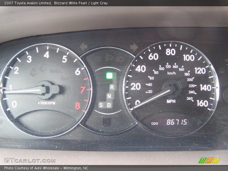Blizzard White Pearl / Light Gray 2007 Toyota Avalon Limited
