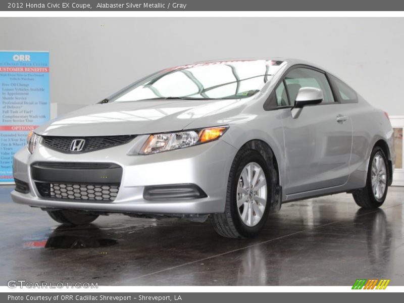 Alabaster Silver Metallic / Gray 2012 Honda Civic EX Coupe