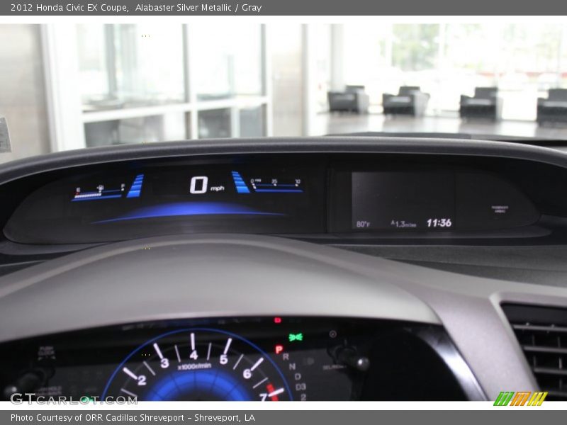 Alabaster Silver Metallic / Gray 2012 Honda Civic EX Coupe