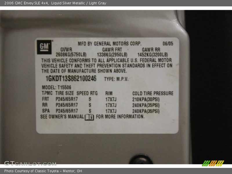 Liquid Silver Metallic / Light Gray 2006 GMC Envoy SLE 4x4