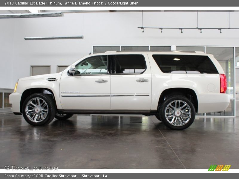 White Diamond Tricoat / Cocoa/Light Linen 2013 Cadillac Escalade Platinum
