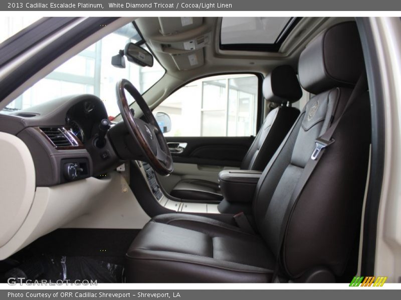 White Diamond Tricoat / Cocoa/Light Linen 2013 Cadillac Escalade Platinum