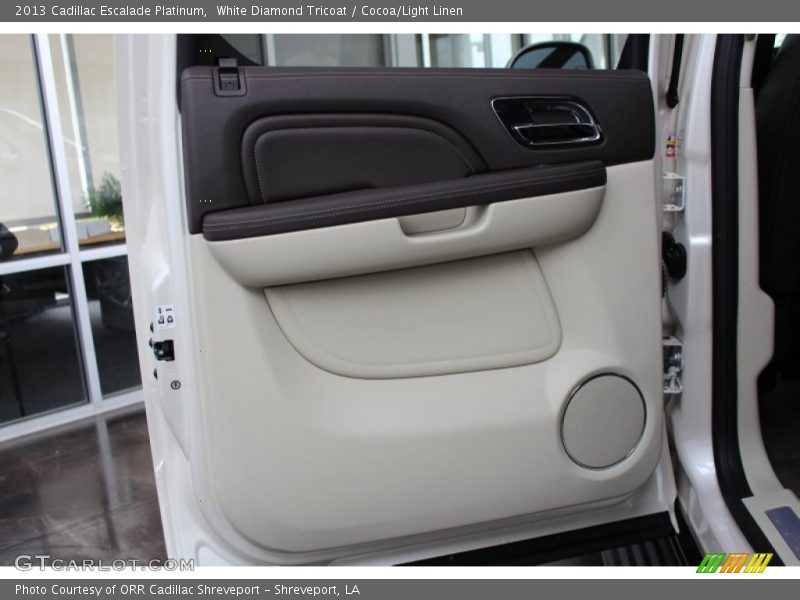 White Diamond Tricoat / Cocoa/Light Linen 2013 Cadillac Escalade Platinum