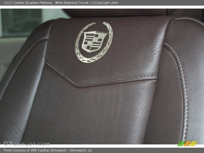 White Diamond Tricoat / Cocoa/Light Linen 2013 Cadillac Escalade Platinum