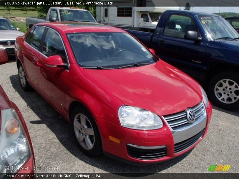 Salsa Red / Anthracite Black 2008 Volkswagen Jetta SE Sedan