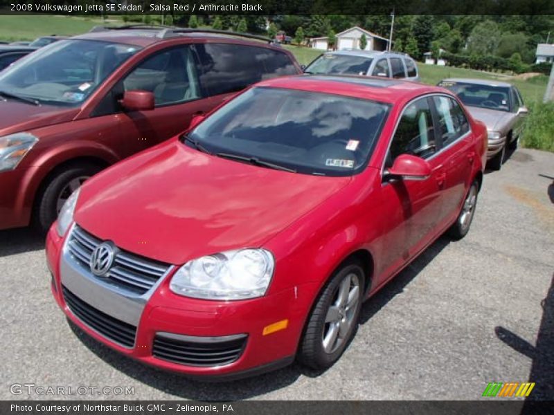 Salsa Red / Anthracite Black 2008 Volkswagen Jetta SE Sedan