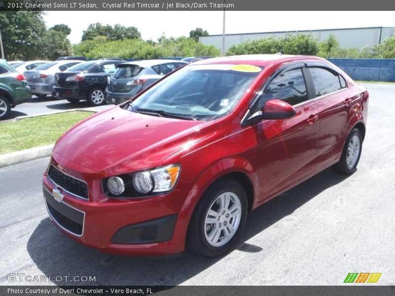 Crystal Red Tintcoat / Jet Black/Dark Titanium 2012 Chevrolet Sonic LT Sedan