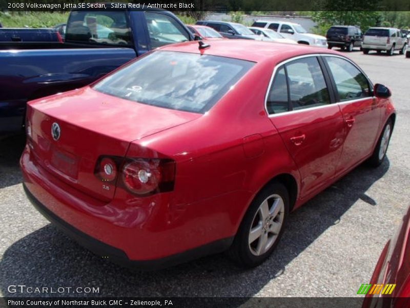 Salsa Red / Anthracite Black 2008 Volkswagen Jetta SE Sedan