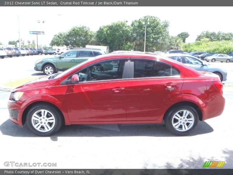 Crystal Red Tintcoat / Jet Black/Dark Titanium 2012 Chevrolet Sonic LT Sedan