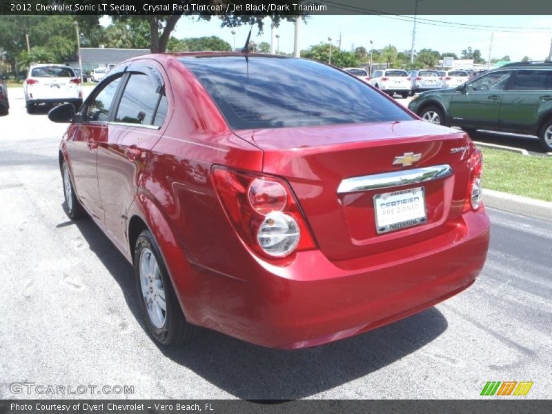 Crystal Red Tintcoat / Jet Black/Dark Titanium 2012 Chevrolet Sonic LT Sedan