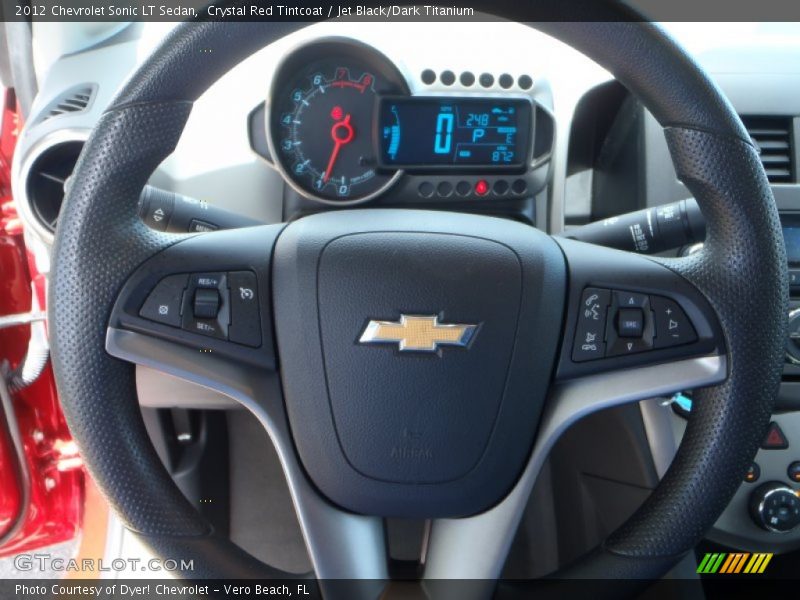 Crystal Red Tintcoat / Jet Black/Dark Titanium 2012 Chevrolet Sonic LT Sedan