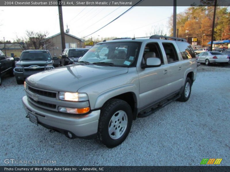 Silver Birch Metallic / Tan/Neutral 2004 Chevrolet Suburban 1500 Z71 4x4