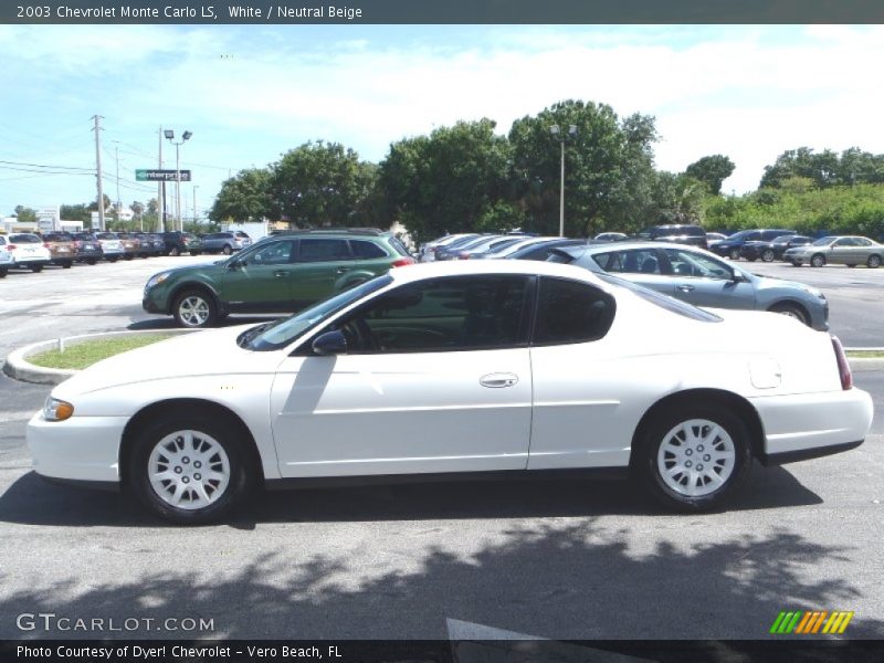 White / Neutral Beige 2003 Chevrolet Monte Carlo LS